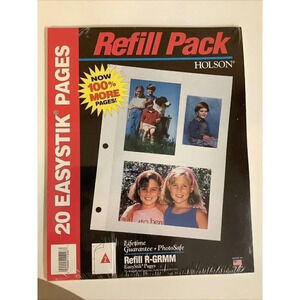 Holson Album Refill Pack Easystik Pages 80s New Old Stock 20pk, 11x9